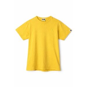 BAPE A Bathing Ape Yellow One Point Embroidered T-Shirt Size M Japan Authentic